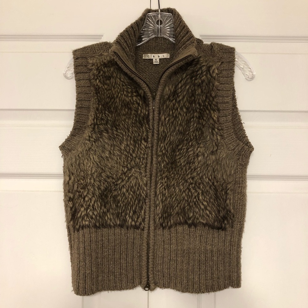 Cabi Faux Brown Vest Size M